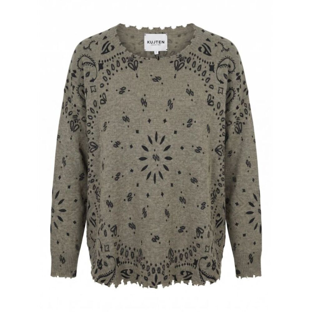 Kujten Women `Mela Bandana` Round Neck Sweater